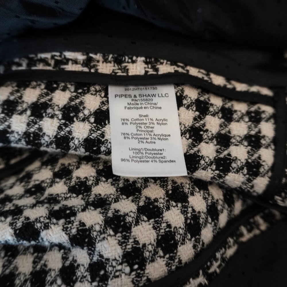 Veronica Beard Taja Houndstooth Jacket Tweed Double Breasted Blazer Size 4 - Picture 8 of 8